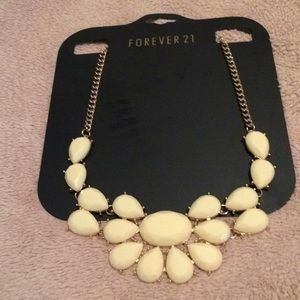 Forever 21 Chunky Necklace Cream and  Gold